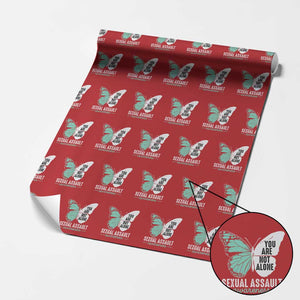 April Sexual Assault Awareness Wrapping Paper Roll Teal Ribbon Flower TS14 Red Print Your Wear