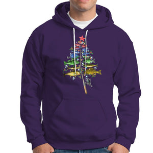 Aquatic Christmas Tree Fisherman Colorful Fish Hoodie TS09 Purple Printyourwear