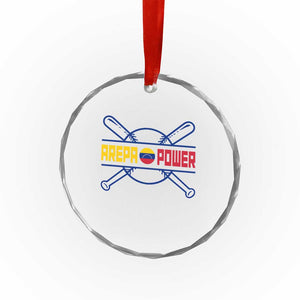 Arepa Power Baseball Crossed Bats Crystal Glass Ornament Funny Venezuelan Pride Gift for Latino Sports Fans TS02 Print Your Wear