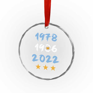 Argentina 3 Stars Champions Crystal Glass Ornament 1978 1986 2022 Football Pride TS12 Print Your Wear