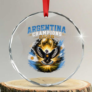 Argentina Champions 2026 Crystal Glass Ornament Proud Argentinian Football Fan
