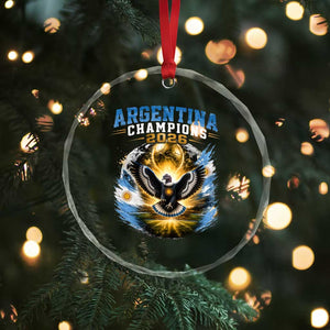 Argentina Champions 2026 Crystal Glass Ornament Proud Argentinian Football Fan