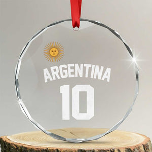 Argentina Football Number 10 Jersey Style Crystal Glass Ornament Soccer Fan