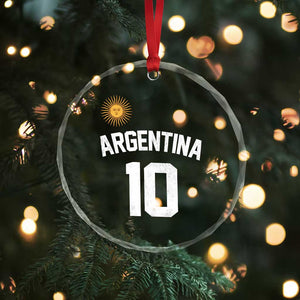 Argentina Football Number 10 Jersey Style Crystal Glass Ornament Soccer Fan