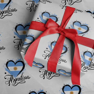 Argentina Heart Argentinian Flag Sun of May Patriotic Wrapping Paper Roll