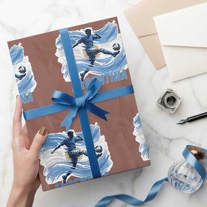 Argentina Soccer Fan Argentinian Flag Patriotic Sports Wrapping Paper Roll TS14 Mocha Print Your Wear