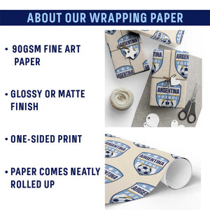 Argentina Soccer Football Wrapping Paper Roll Argentinian Football Game Day Supporter TS14 Print Your Wear