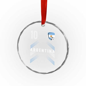Argentina Soccer Sports Graphic Number 10 Jersey Style Crystal Glass Ornament Proud Argentine Football Fans Game Day Pride