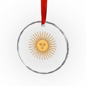 Argentina Sol De Mayo Vintage Argentinian Sun Throwback Design Crystal Glass Ornament
