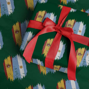 Argentina Spain Dual Heritage Flag Graphic Wrapping Paper Roll Vintage Spanish Argetine Match Day Pride