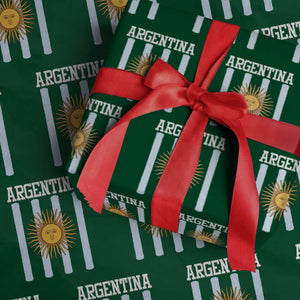 Argentina Sun of May Flag Retro Graphic Wrapping Paper Roll Patriotic Argentine Heritage Pride Souvenir TS02 Green Print Your Wear