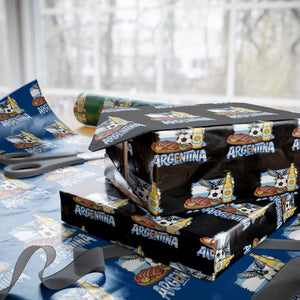 Argentine Pride Soccer And Beer Wrapping Paper Roll Football Fan Graphic