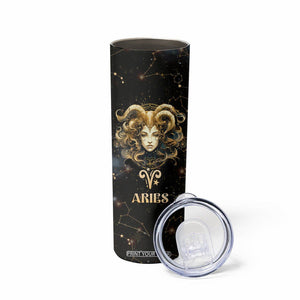 Aries Zodiac Skinny Tumbler Celestial Constellation Astrology Horoscope Galaxy TB02 Printyourwear