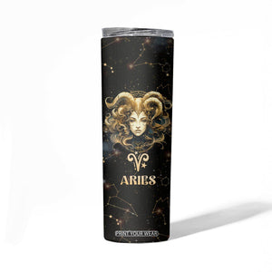 Aries Zodiac Skinny Tumbler Celestial Constellation Astrology Horoscope Galaxy TB02 Printyourwear