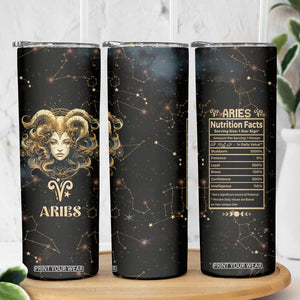 Aries Zodiac Skinny Tumbler Celestial Constellation Astrology Horoscope Galaxy TB02 Printyourwear
