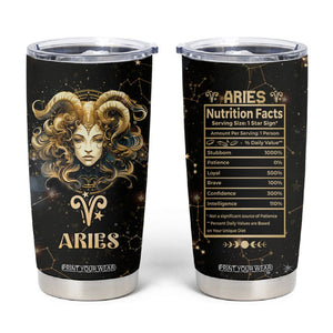 Aries Zodiac Tumbler Cup Celestial Constellation Astrology Horoscope Galaxy TB02 Black Printyourwear