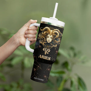 Aries Zodiac Tumbler With Handle Celestial Constellation Astrology Horoscope Galaxy TB02 Printyourwear