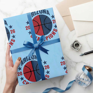 Arizona Champions Pride Wrapping Paper Roll Professional Basketball Fan Gift TS12 Light Blue Print Your Wear