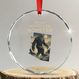 Arizona Cryptid Lover Crystal Glass Ornament Home Of The Mogollon Monster TS12 Transparent Glass 3'' Circle Print Your Wear