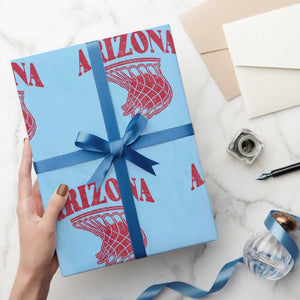 Arizona Fan Wrapping Paper Roll Southwest Basketball Sports Lover TS12 Light Blue Print Your Wear
