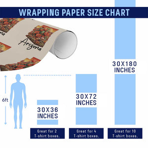 Arizona Map Blooming Cactus Flowers Gift Wrapping Paper Roll TS12 Print Your Wear