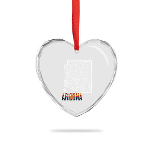Arizona Map Phoenix Sedona Tucson Southwest Travel Heart Crystal Glass Ornament