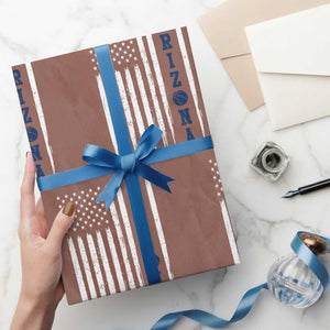 Arizona Patriotic Sports Wrapping Paper Roll US Flag Basketball Player Gift TS12 Mocha Print Your Wear