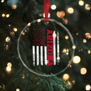 Arizona Pride Crystal Glass Ornament Vintage American Flag Distressed Varsity Aesthetic Letters AZ State TS11 Print Your Wear