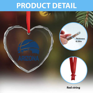 Arizona Skyline Pride Heart Crystal Glass Ornament Gift For Basketball Fan TS12 Print Your Wear