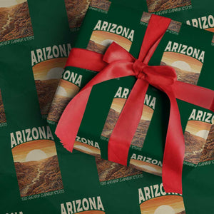 Arizona Souvenir Grand Canyon State Wrapping Paper Roll Saguaro Cactus Road Trip TS12 Green Print Your Wear