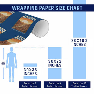 Arizona Souvenir Grand Canyon State Wrapping Paper Roll Saguaro Cactus Road Trip TS12 Print Your Wear
