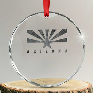 Arizona State Flag Pride Southwest Heritage Americana Crystal Glass Ornament
