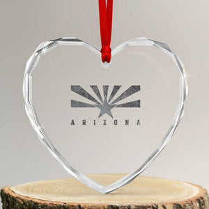 Arizona State Flag Pride Southwest Heritage Americana Heart Crystal Glass Ornament