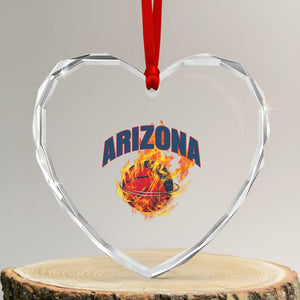 Arizona State Pride Heart Crystal Glass Ornament Flaming Basketball Coach Gift TS12 Transparent Glass 3'' Heart Print Your Wear