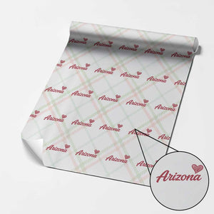 Arizona State Pride Wrapping Paper Roll Clean Word Art Minimalist Graphic TS12 Christmas Plaid Print Your Wear