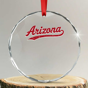 Arizona Varsity Script Classic Sports Jersey Style Crystal Glass Ornament TS11 Transparent Glass 3'' Circle Print Your Wear