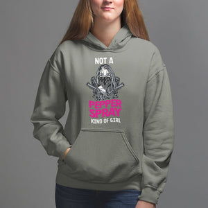 Armed Girl Hoodie Not A Pepper Spray Kind Of Girl American Flag Combat Boots TS02 Military Green Printyourwear