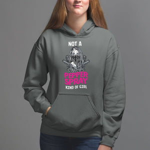 Armed Girl Hoodie Not A Pepper Spray Kind Of Girl American Flag Combat Boots TS02 Dark Heather Printyourwear