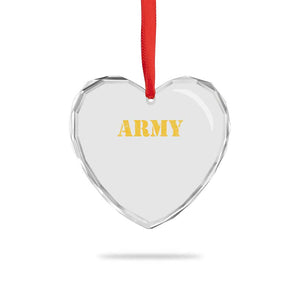 Army Heart Crystal Glass Ornament Military Training PT Exercise Workout Gear Veterans Service TS10 Print Your Wear