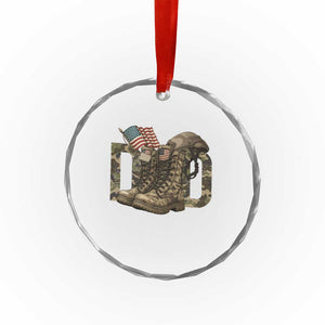Army Military Dad Combat Boots American Flag Crystal Glass Ornament TS11 Print Your Wear