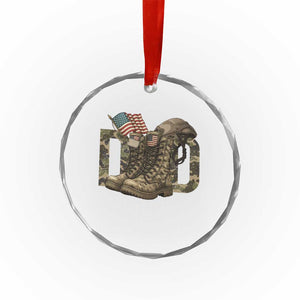 Army Military Dad Combat Boots American Flag Crystal Glass Ornament TS11 Print Your Wear