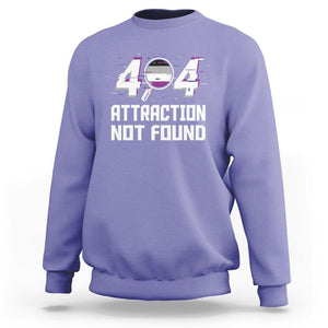 Asexual Sweatshirt Error 404 Attraction Not Found ACE Asexuality LGBTQ TS09 Violet Printyourwear