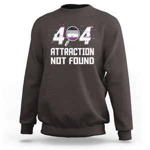 Asexual Sweatshirt Error 404 Attraction Not Found ACE Asexuality LGBTQ TS09 Dark Chocolate Printyourwear