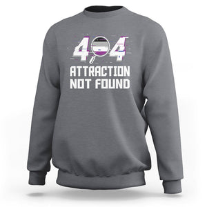 Asexual Sweatshirt Error 404 Attraction Not Found ACE Asexuality LGBTQ TS09 Charcoal Printyourwear
