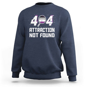 Asexual Sweatshirt Error 404 Attraction Not Found ACE Asexuality LGBTQ TS09 Navy Printyourwear