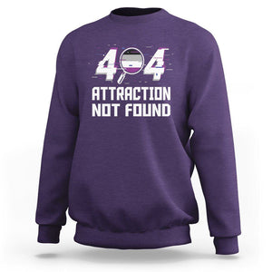 Asexual Sweatshirt Error 404 Attraction Not Found ACE Asexuality LGBTQ TS09 Purple Printyourwear