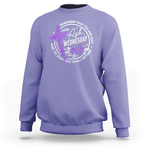 Ash Wednesday Sweatshirt Remember That You Are Dust Cross Catholic Lent Christian TS09 Violet Printyourwear