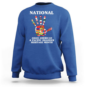 Asian American Sweatshirt Asian American And Pacific Islander Heritage Month Hand TS02 Royal Blue Printyourwear