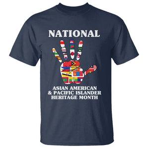 Asian American T Shirt Asian American And Pacific Islander Heritage Month Hand TS02 Navy Printyourwear