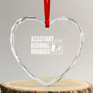 Assistant To The Regional Manager Heart Crystal Glass Ornament Funny Dad Baby Matching TS11 Transparent Glass 3'' Heart Print Your Wear